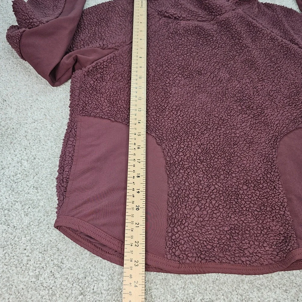 Nike Sherpa Fleece Hoodie Pullover‎ Burgundy Athletic Activewear Womens Sz Small